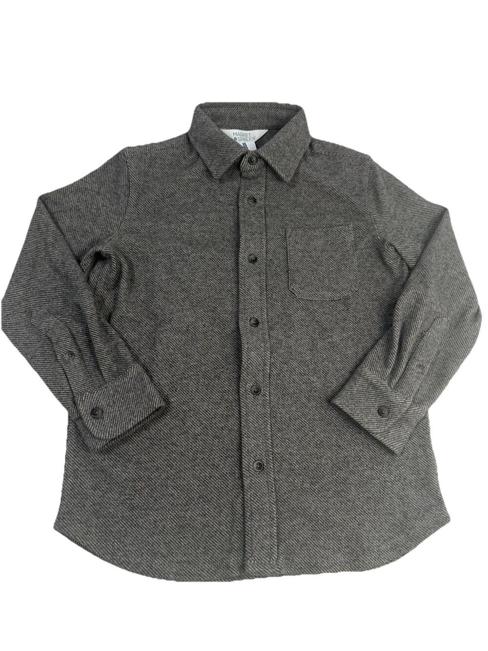 MARKET & SPRUCE Boy's Dark Gray Twill Button Down Sweater Long Sleeve Medium NWT